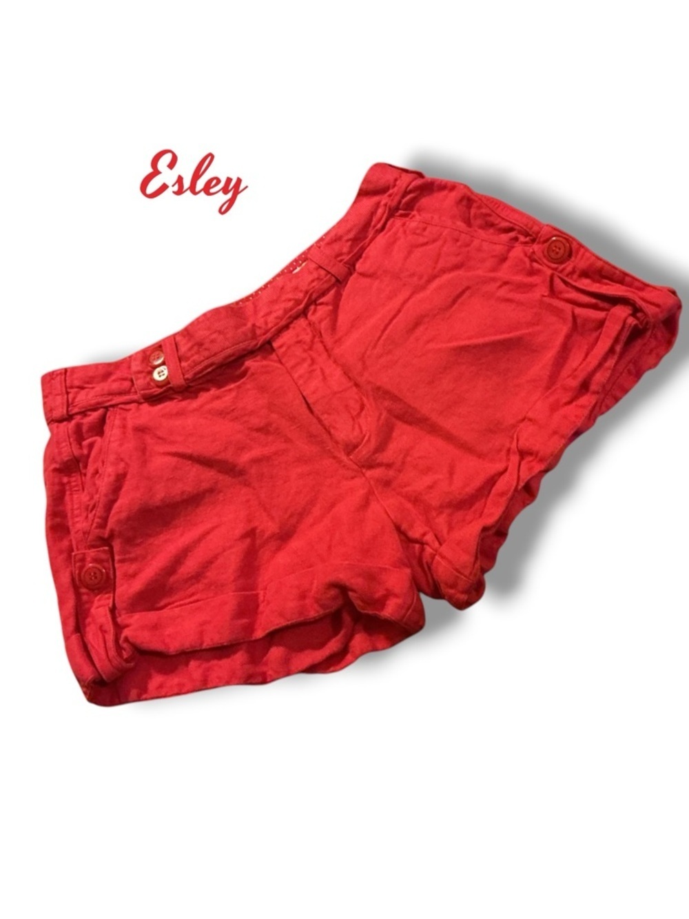 🌺Esley Red High-Waist Casual Women’s Shorts